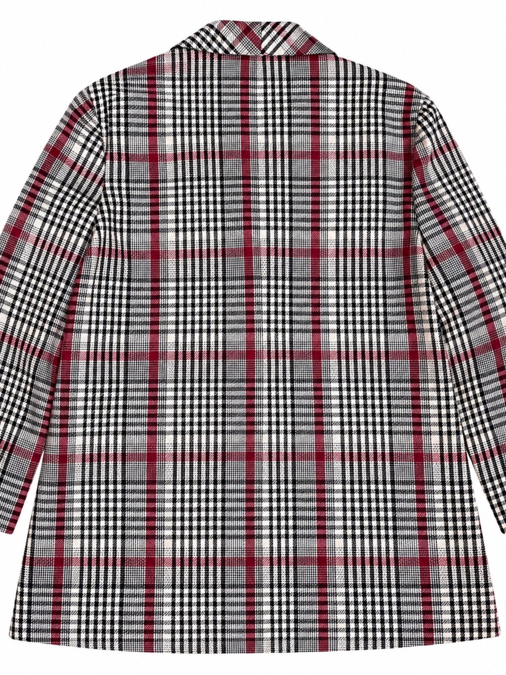 Ophelia Roe Women's Red Plaid Double-Breasted Blazer size Large - Picture 2 of 3